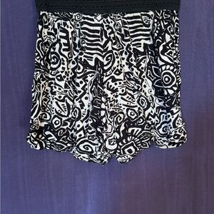 Robert Louis Black and Cream Patterned Shorts